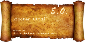 Stocker Ottó névjegykártya
